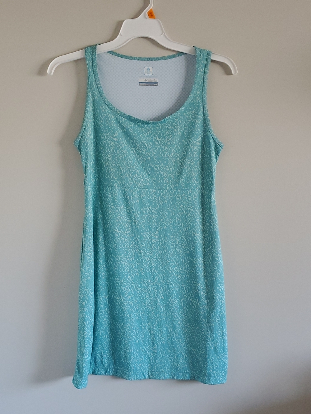 Columbia Light Aqua Sleeveless Omni Freeze Cooling Summer Mini Dress Sz M Sporty